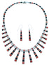 Multicolor Inlay Southwestern Silver Link Necklace Set PX37181